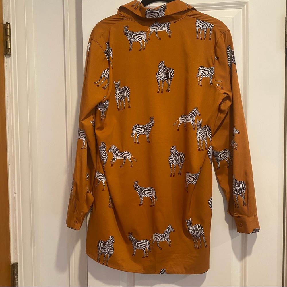 Zebra Print Button Down - image 2